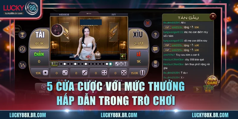 5 cửa đặt cược với mức thưởng hấp dẫn trong trò chơi