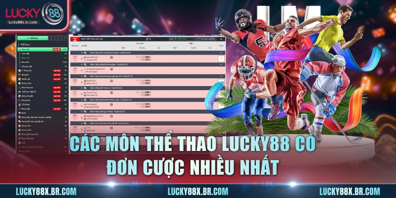 Các môn thể thao Lucky88 có đơn cược nhiều nhất