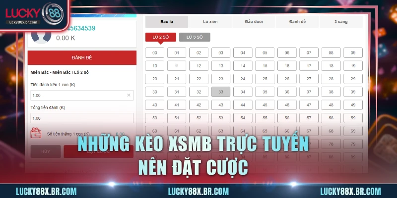Những kèo XSMB trực tuyến nên đặt cược