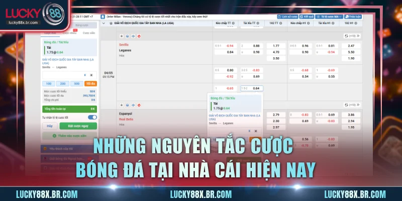 Những nguyên tắc cược bóng đá tại nhà cái hiện nay