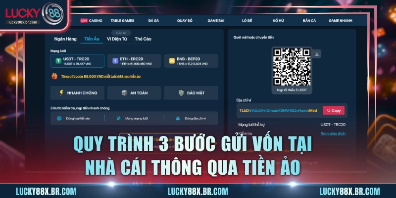 Quy trình 3 bước gửi vốn tại nhà cái thông qua tiền ảo