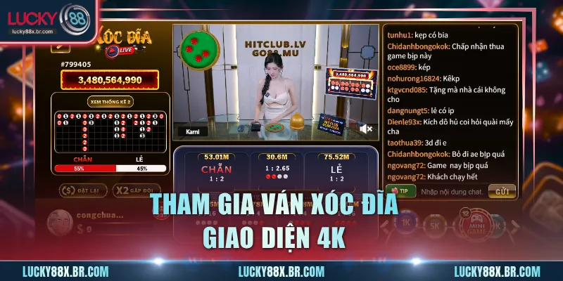 Tham gia ván Xóc Đĩa giao diện 4K