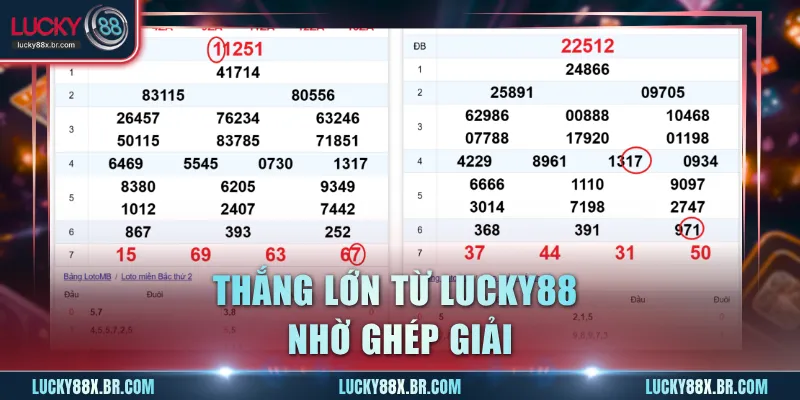 Thắng lớn từ Lucky88 nhờ ghép giải